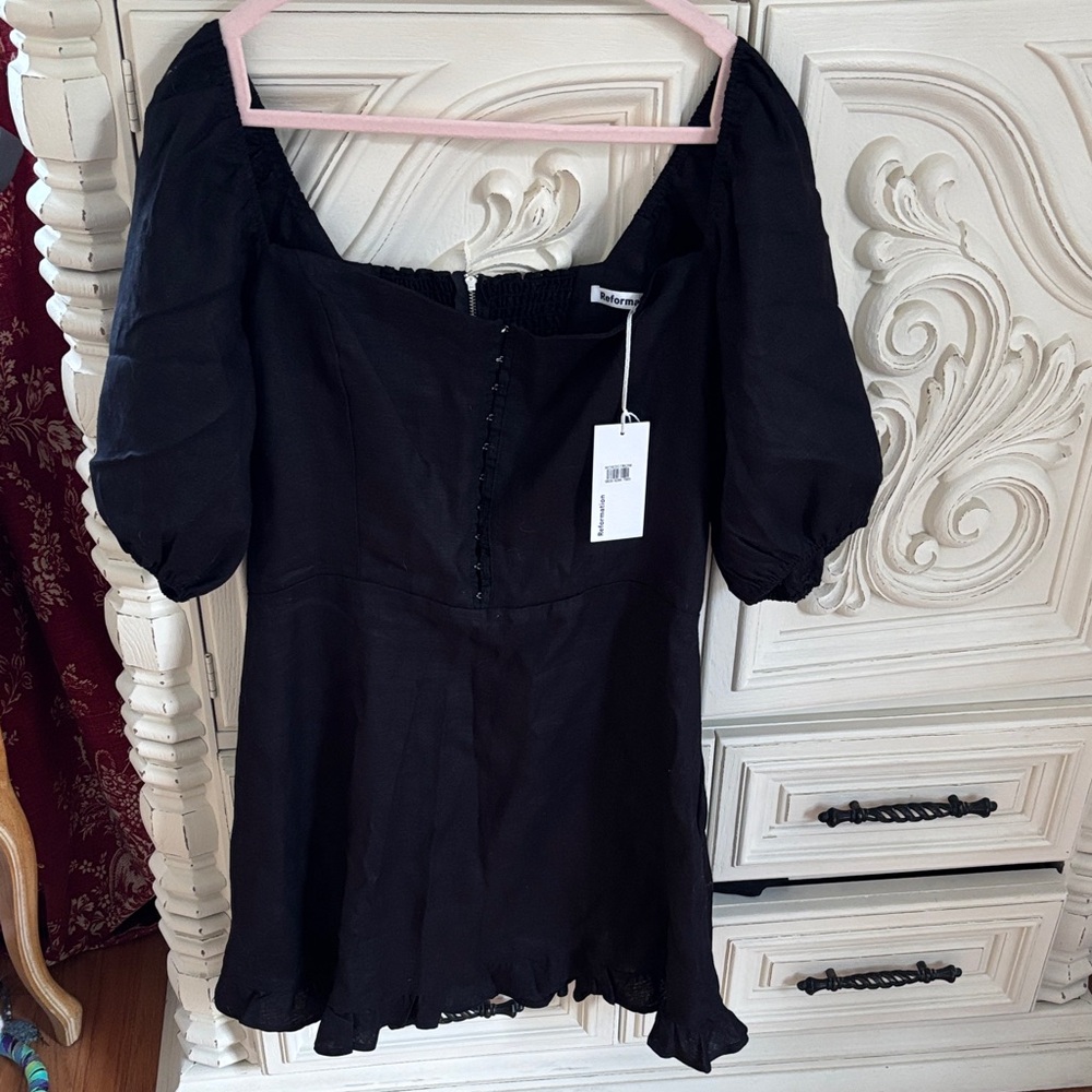 Reformation black mini dress